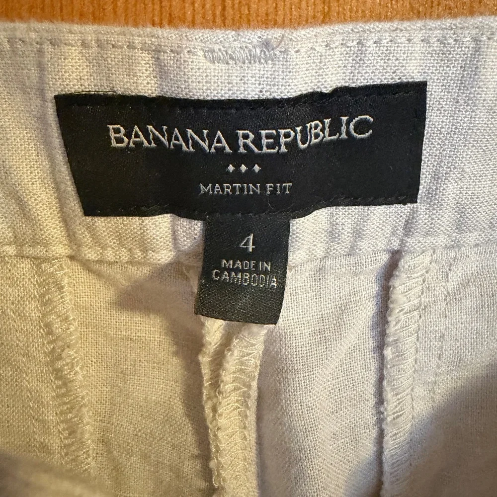 Banana Republic Beige Linen Straight Leg Pants Size 4